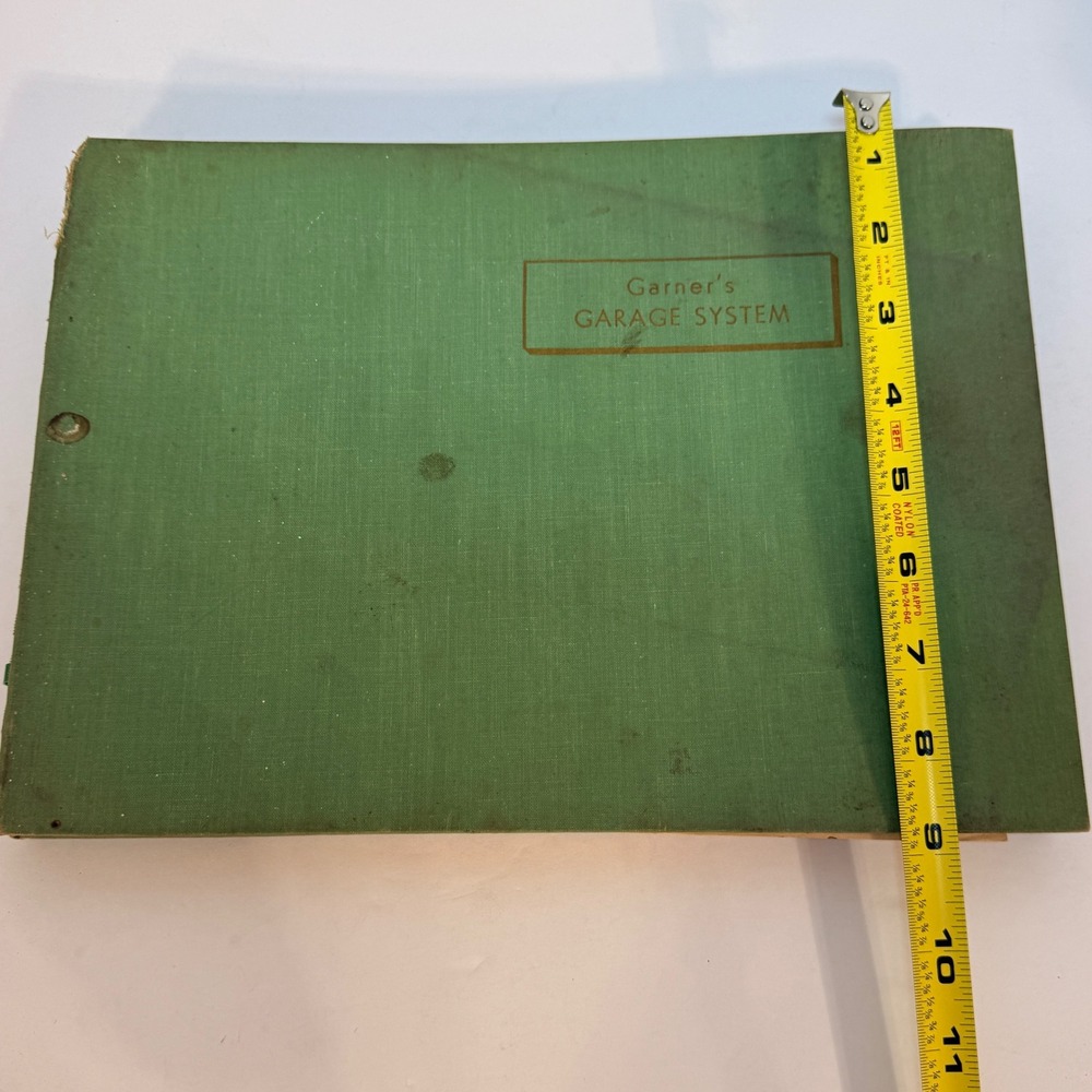 Vintage Garners Garage System G-375 Record Book Ledger Automotive Green Iowa - Picture 3 of 7